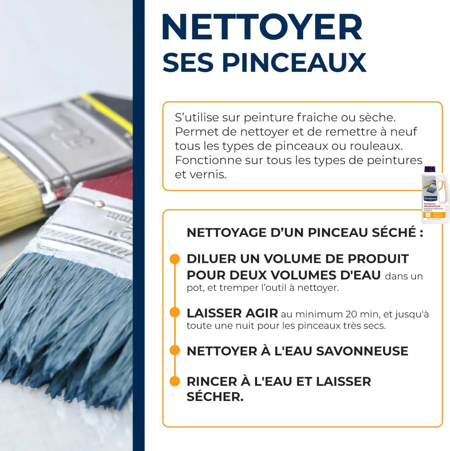 Nettoyant rénovateur pinceaux, rouleaux et outils 1L