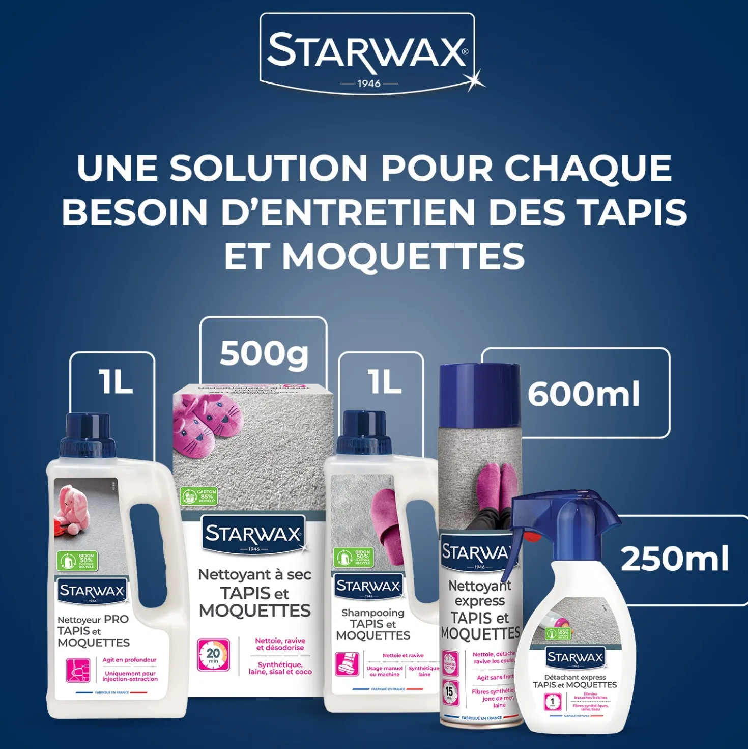 Nettoyant à sec pour tapis et moquettes