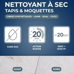 Nettoyant à sec pour tapis et moquettes