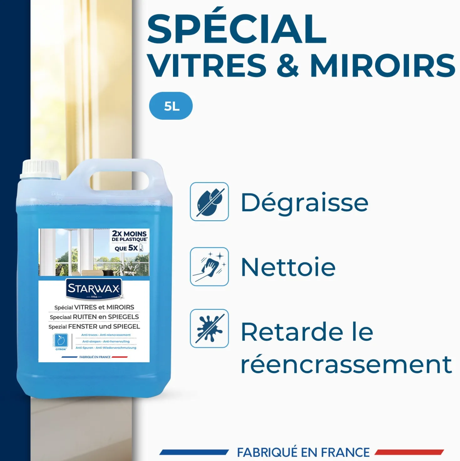 Nettoyant spécial vitres et miroirs