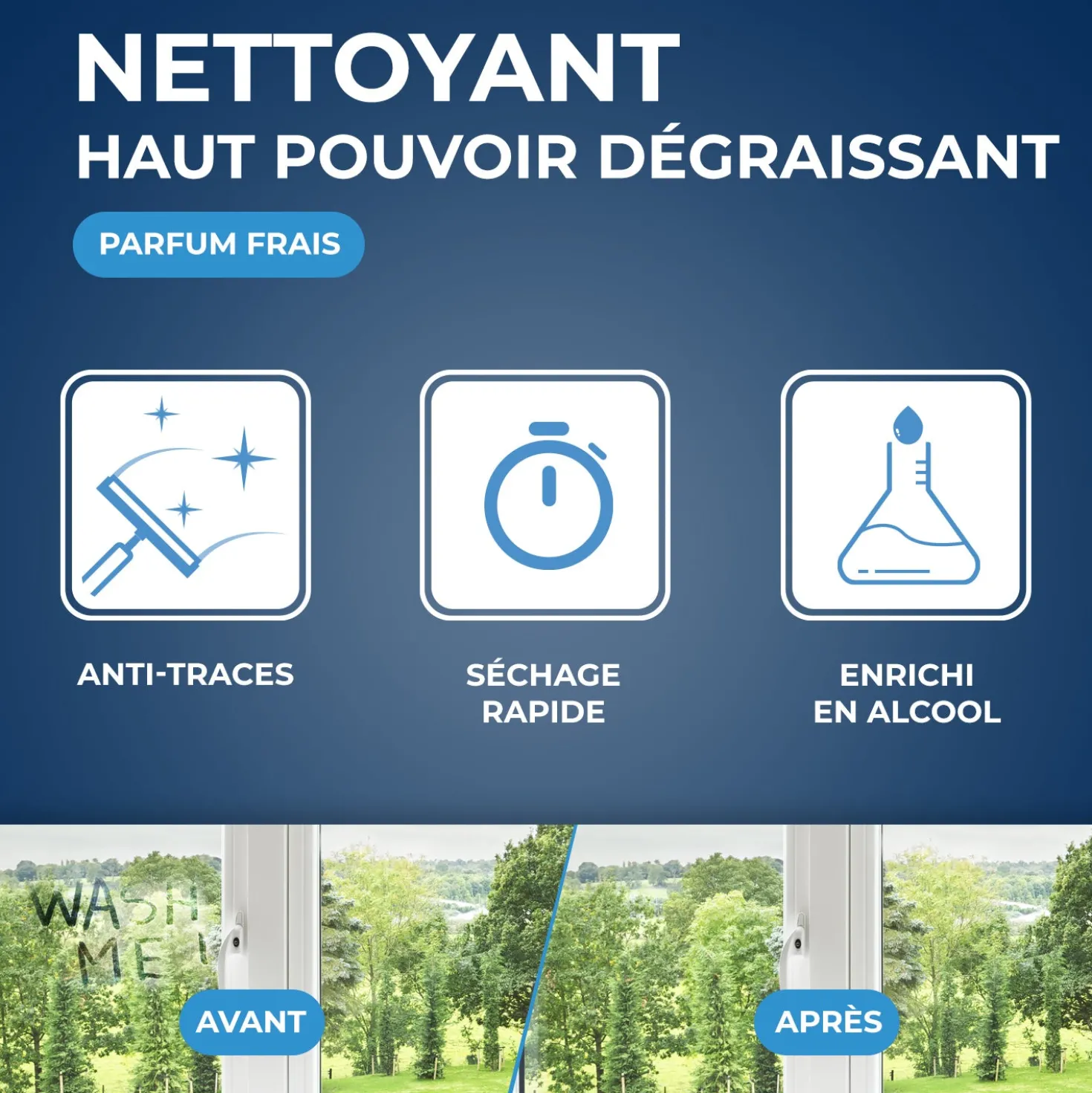Nettoyant spécial vitres et miroirs