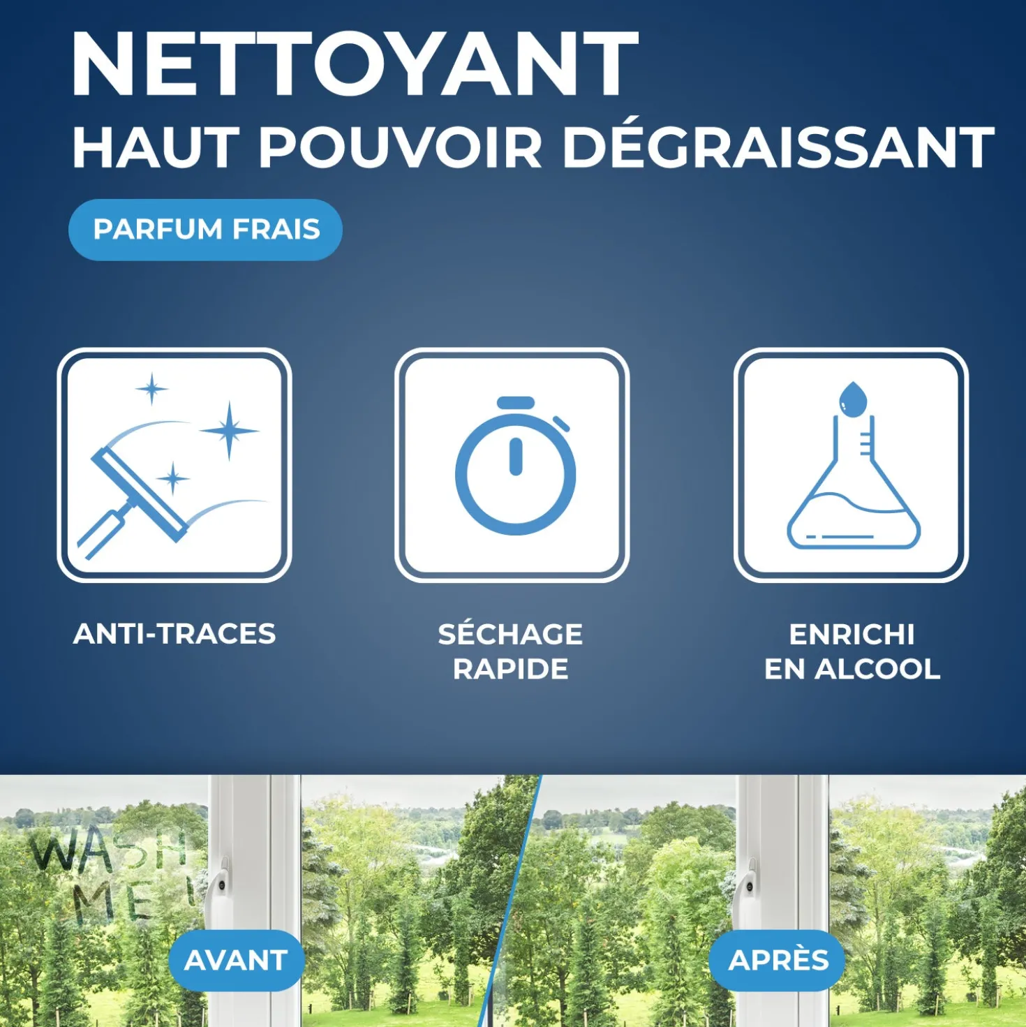Nettoyant spécial vitres et miroirs