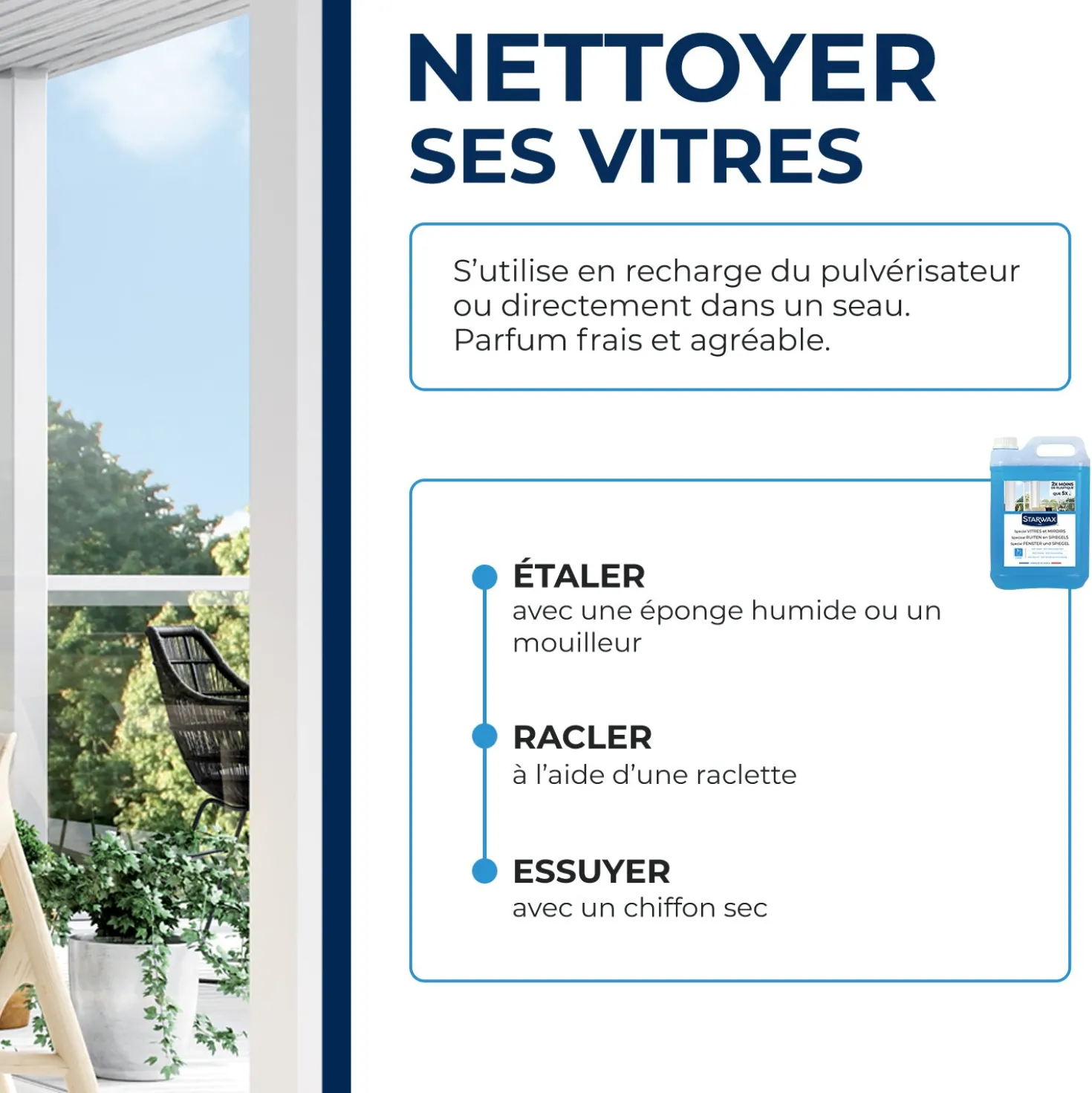 Nettoyant spécial vitres et miroirs