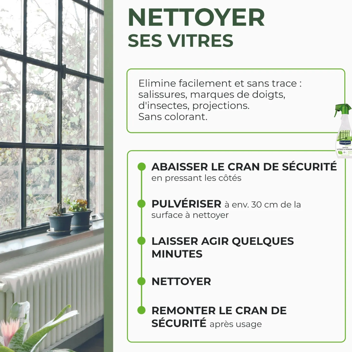 Nettoyant spécial vitres et miroirs