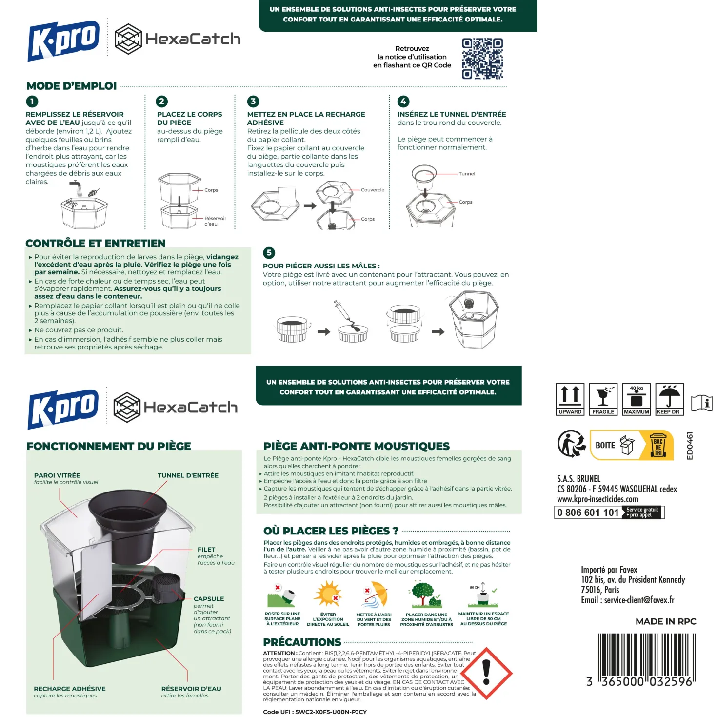 Pack de 2 Pièges anti-ponte moustiques communs et tigres+ 10 adhésifs