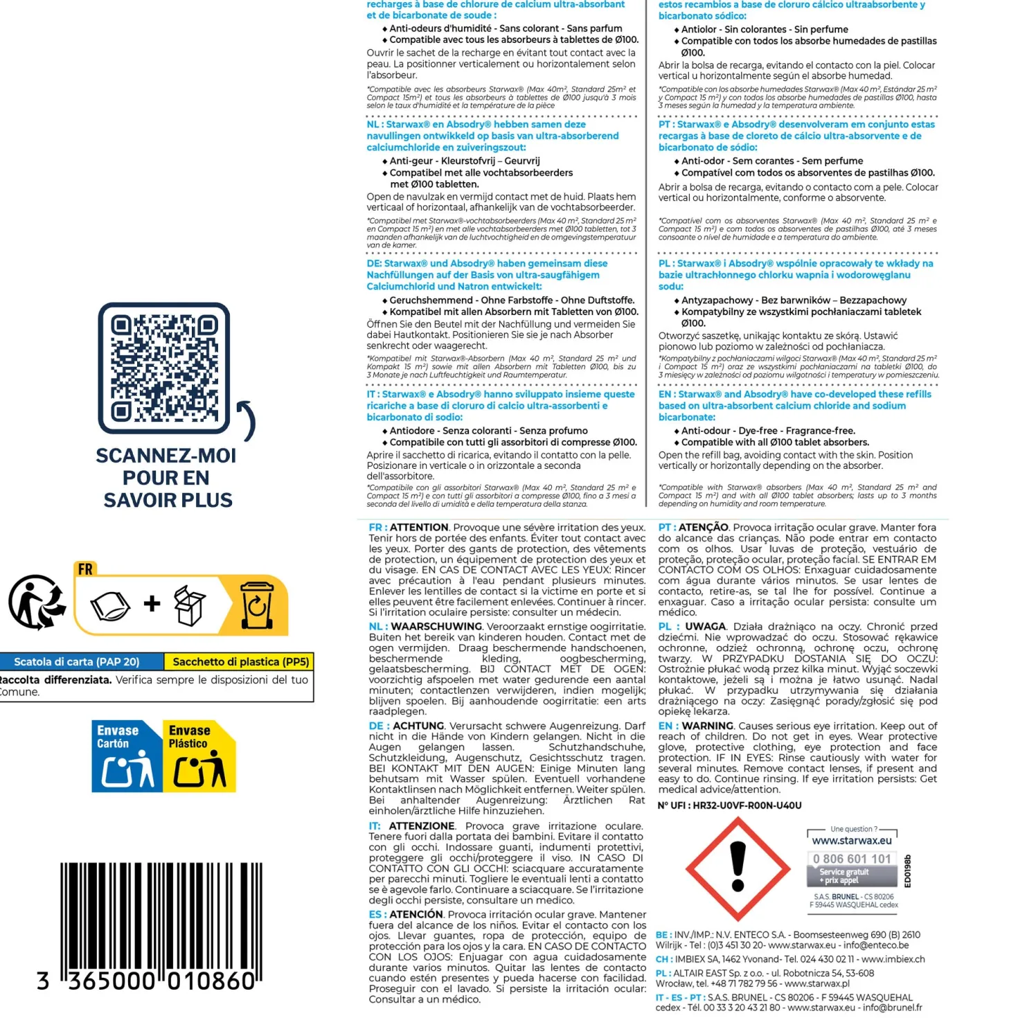 Pack de tablettes Starwax Absodry