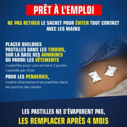 Pastilles mites des vêtements