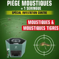 Piège électrique à moustiques et moustiques tigres+ 1 seringue d'attractif