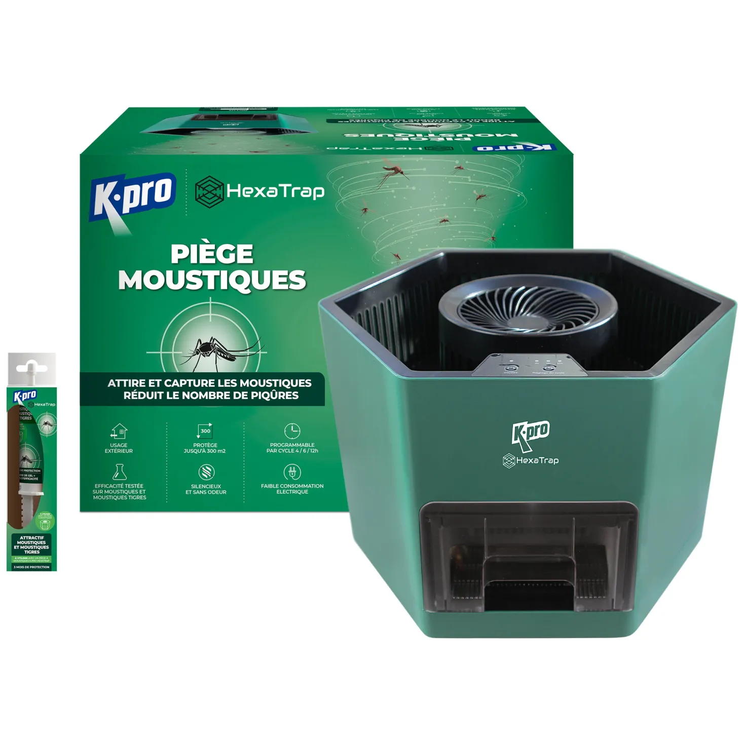 Piège électrique à moustiques et moustiques tigres+ 1 seringue d'attractif