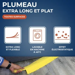 Plumeau extra plat et long dépoussiérant