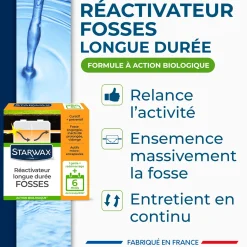 Ré-activateur longue durée pour fosses septiques