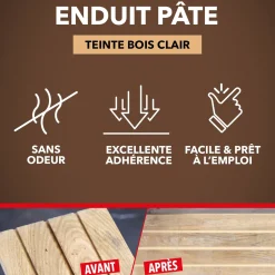 Reboucher gros trous et fissures dans le bois clair