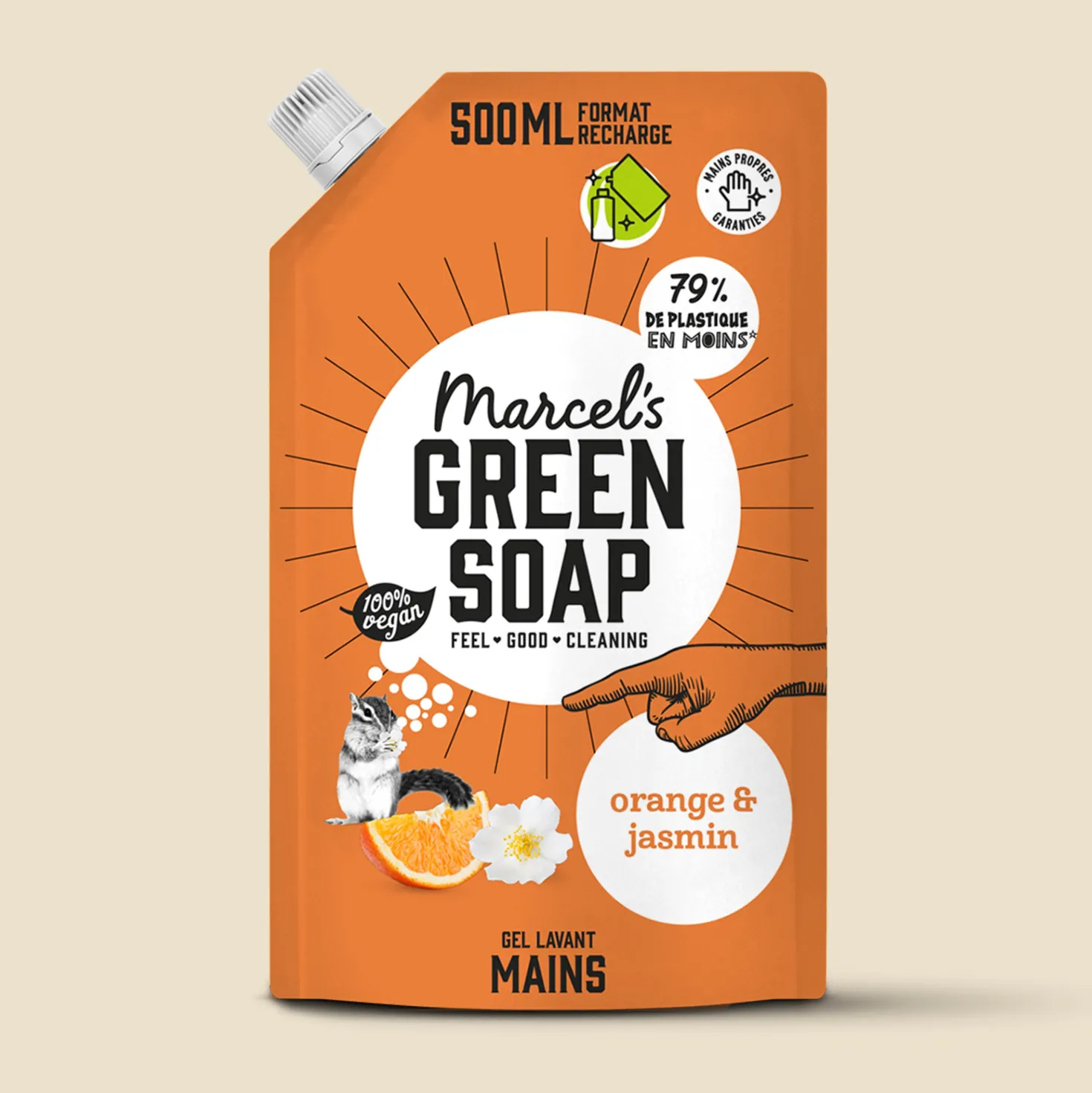 Recharge Gel Lavant Mains Orange & Jasmin