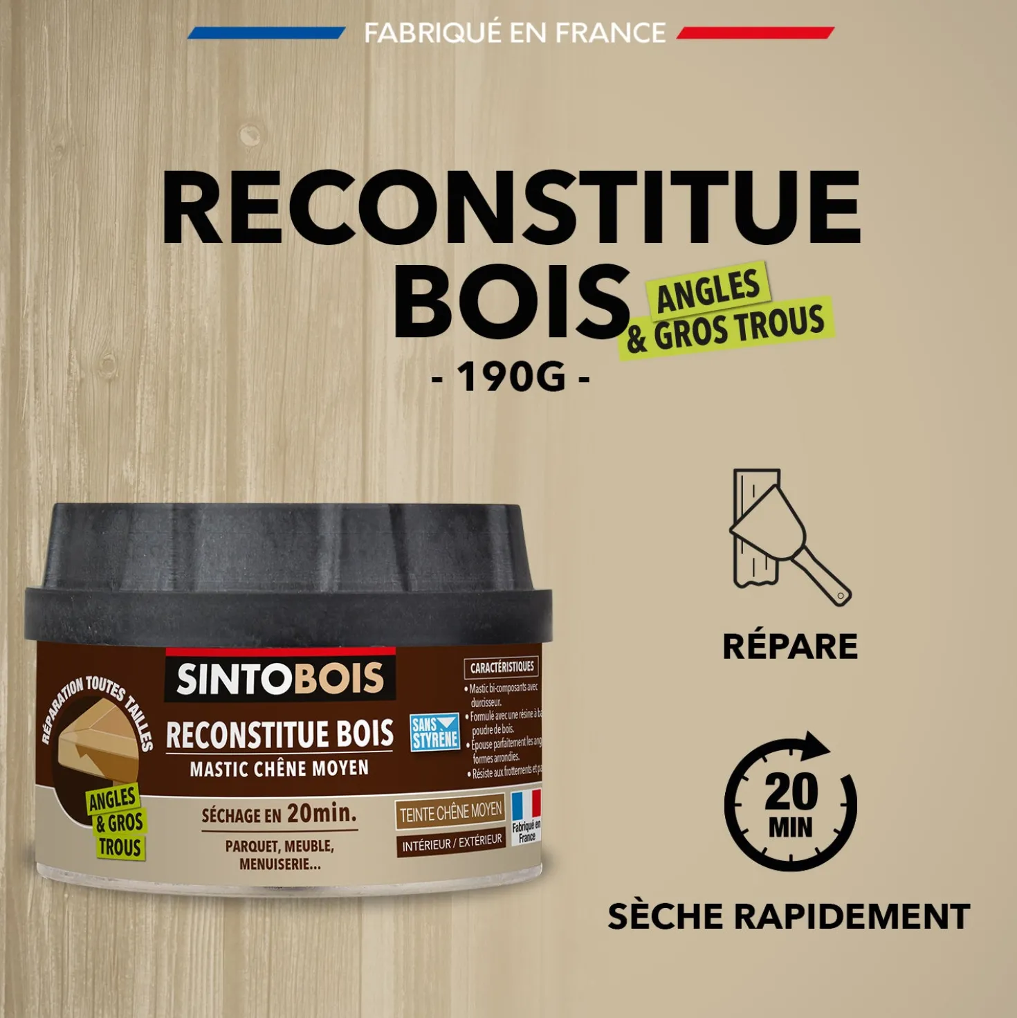 Reconstitue angles et gros trous
