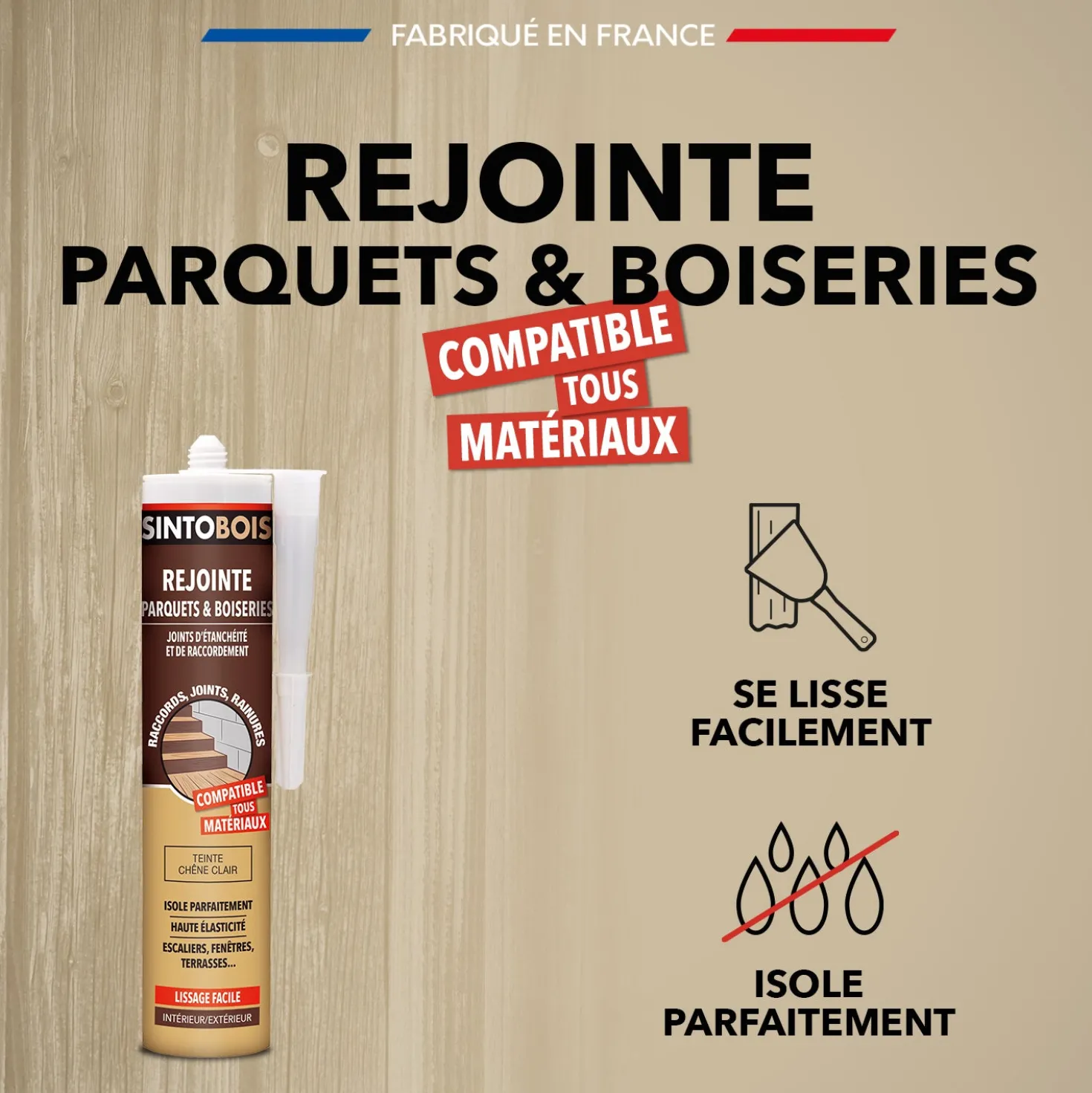 Rejointe parquets et boiseries - Etanchéité et raccordement