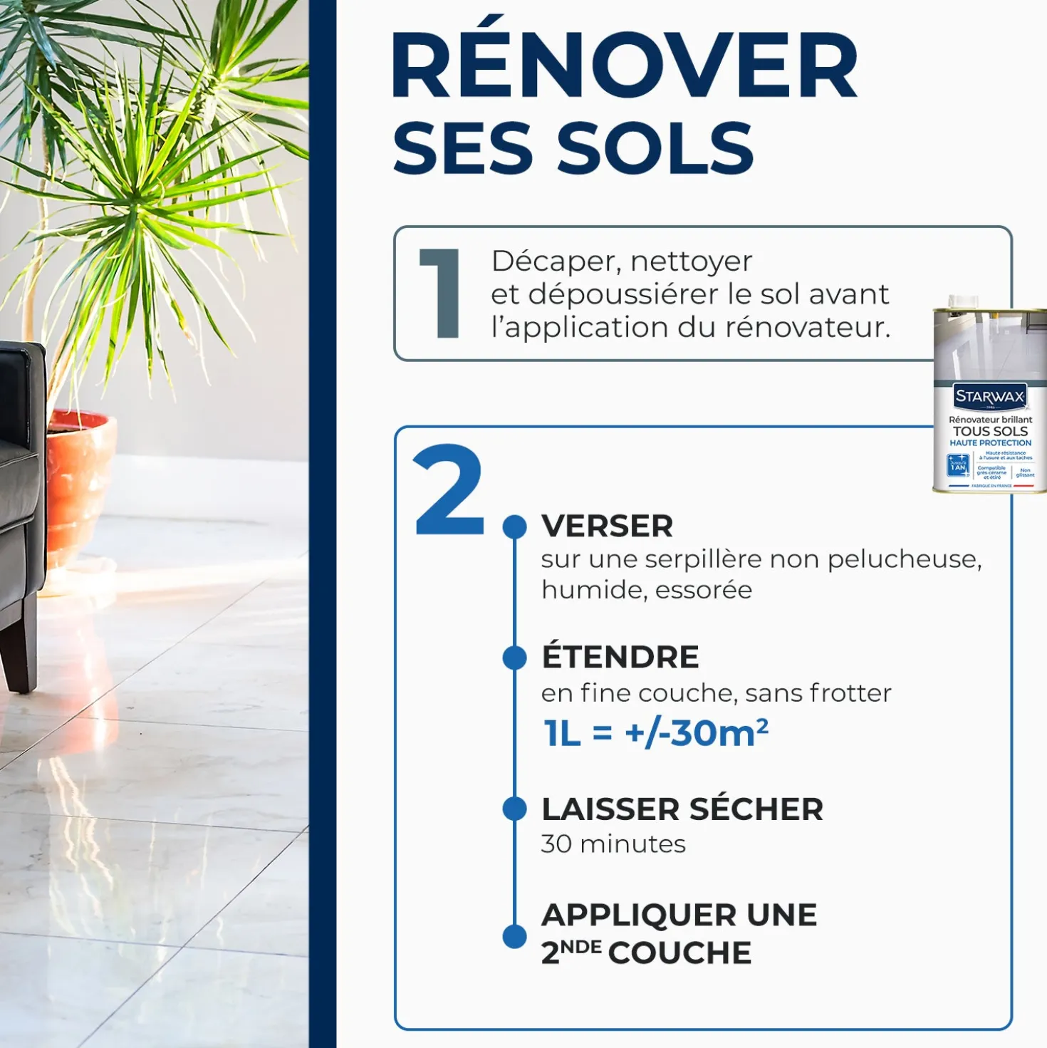 Rénovateur brillant protecteur pour sols intérieurs