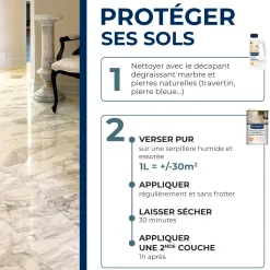Rénovateur brillant protecteur pour marbres et pierres naturelles