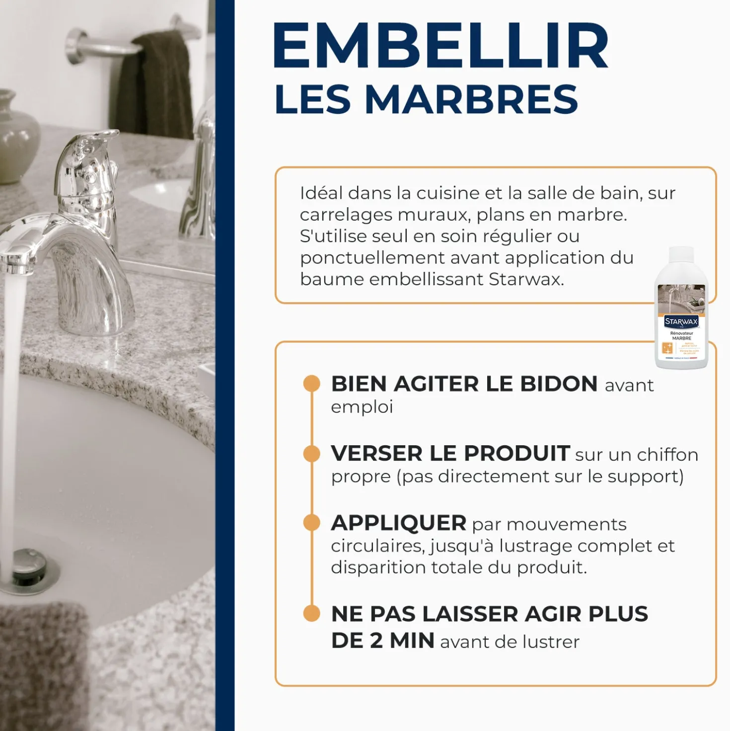 Rénovateur de brillance pour marbre et pierres naturelles