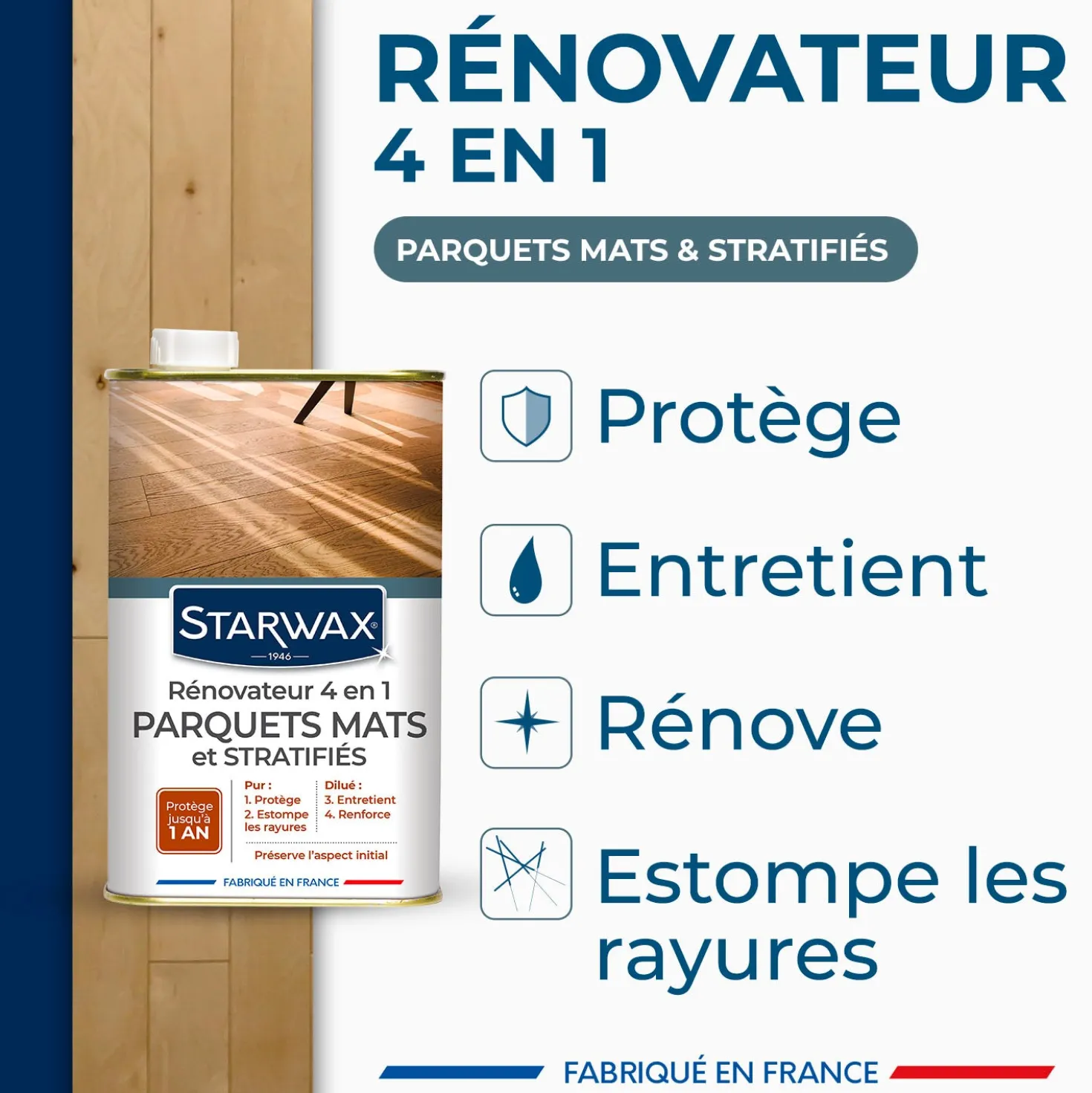 Rénovateur 4 en 1 Parquets mats et stratifiés