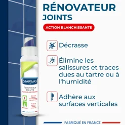 Rénovateur joints - action blanchissante avec Javel - Gel avec brosse intégrée
