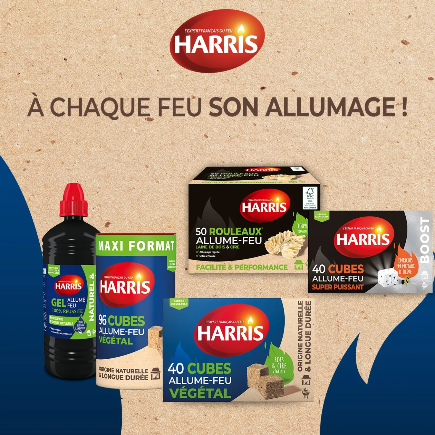 50 rouleaux allume-feu 100% naturels FSC®