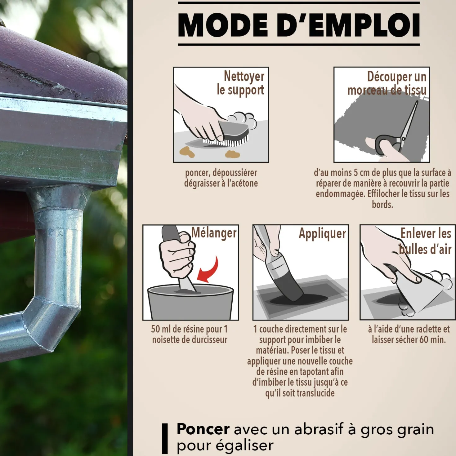 Répare perforations (tissu fibre verre tissée 270g)