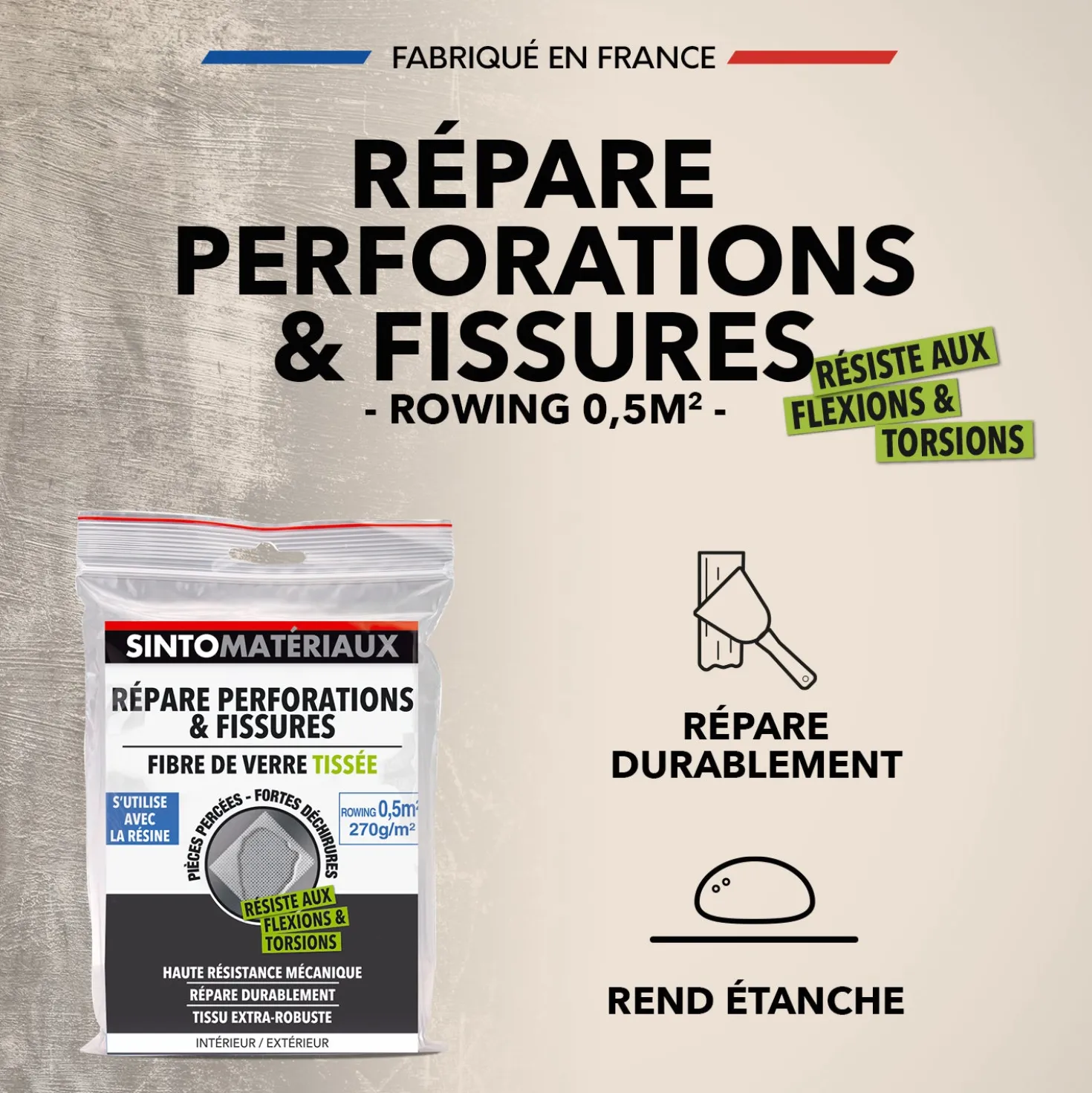 Répare perforations (tissu fibre verre tissée 270g)