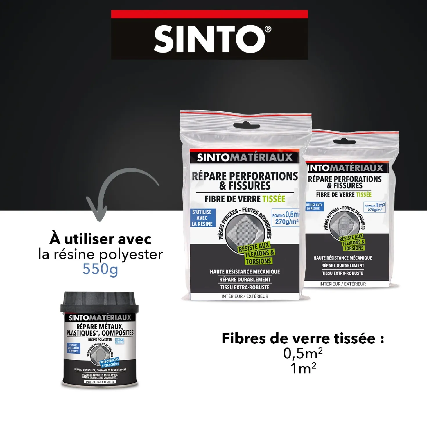 Répare perforations (tissu fibre verre tissée 270g)