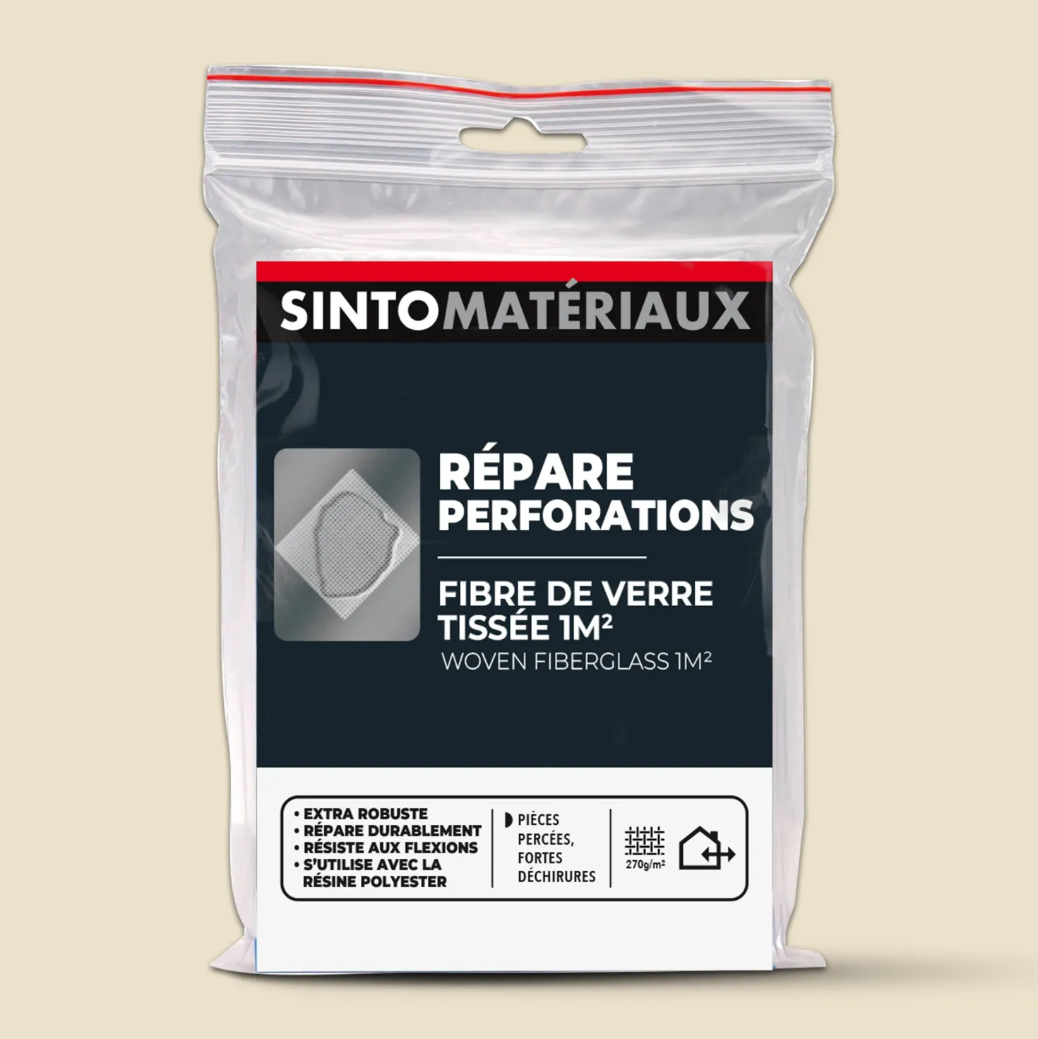 Répare perforations (tissu fibre verre tissée 270g)