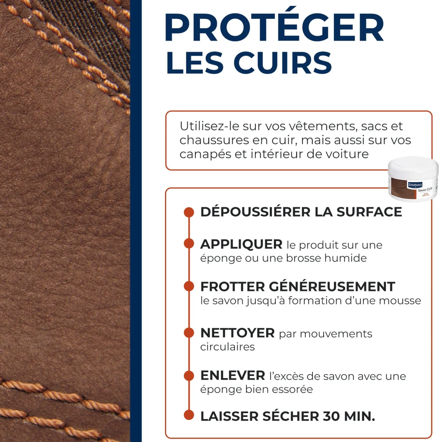 Savon cuir