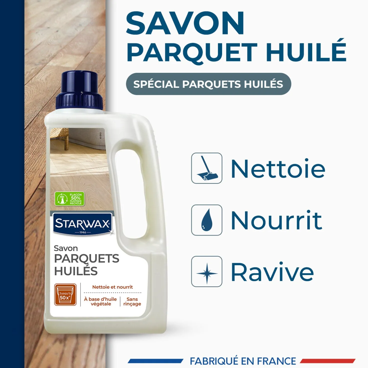 Savon d'entretien pour parquets huilés