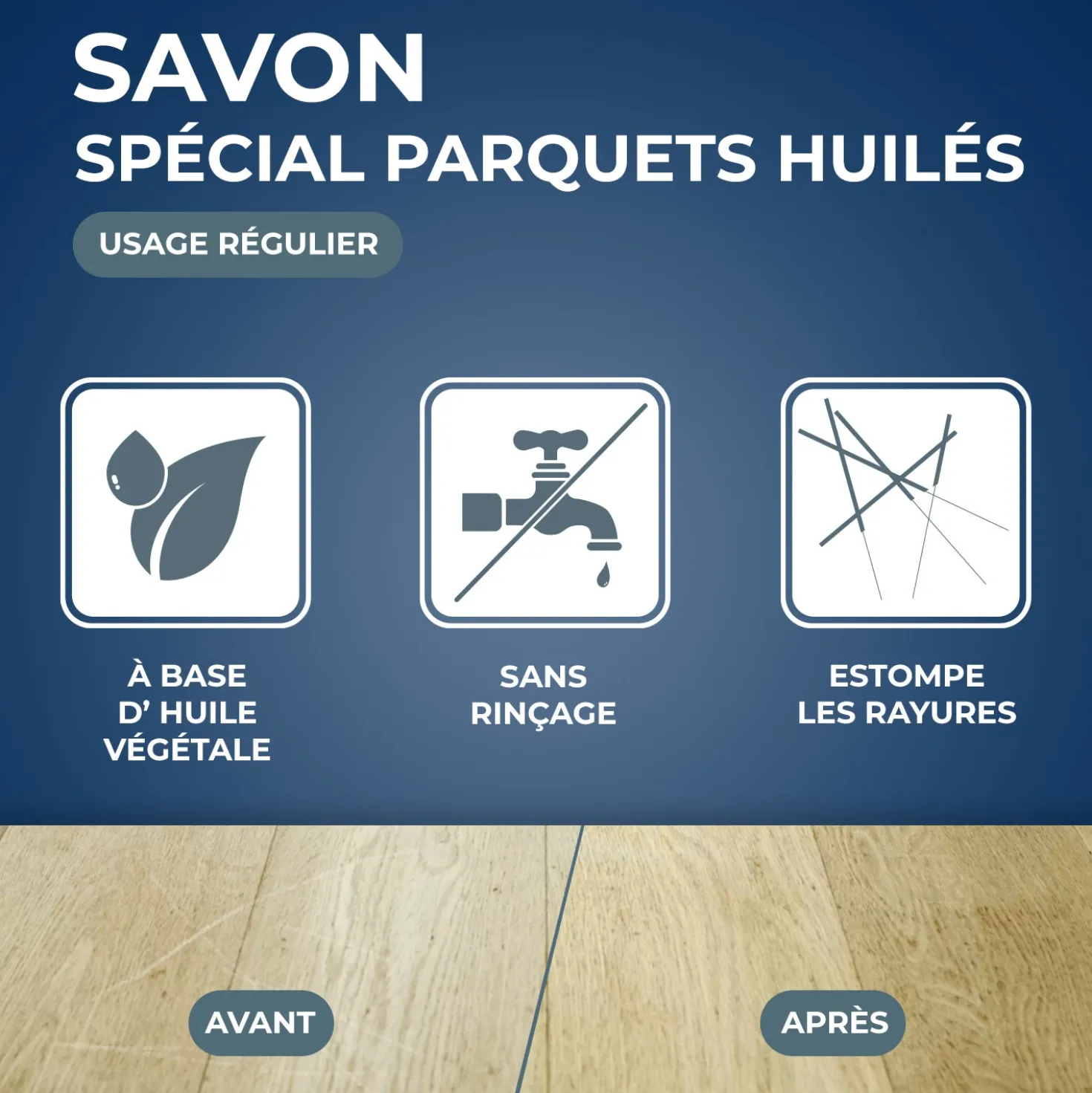 Savon d'entretien pour parquets huilés