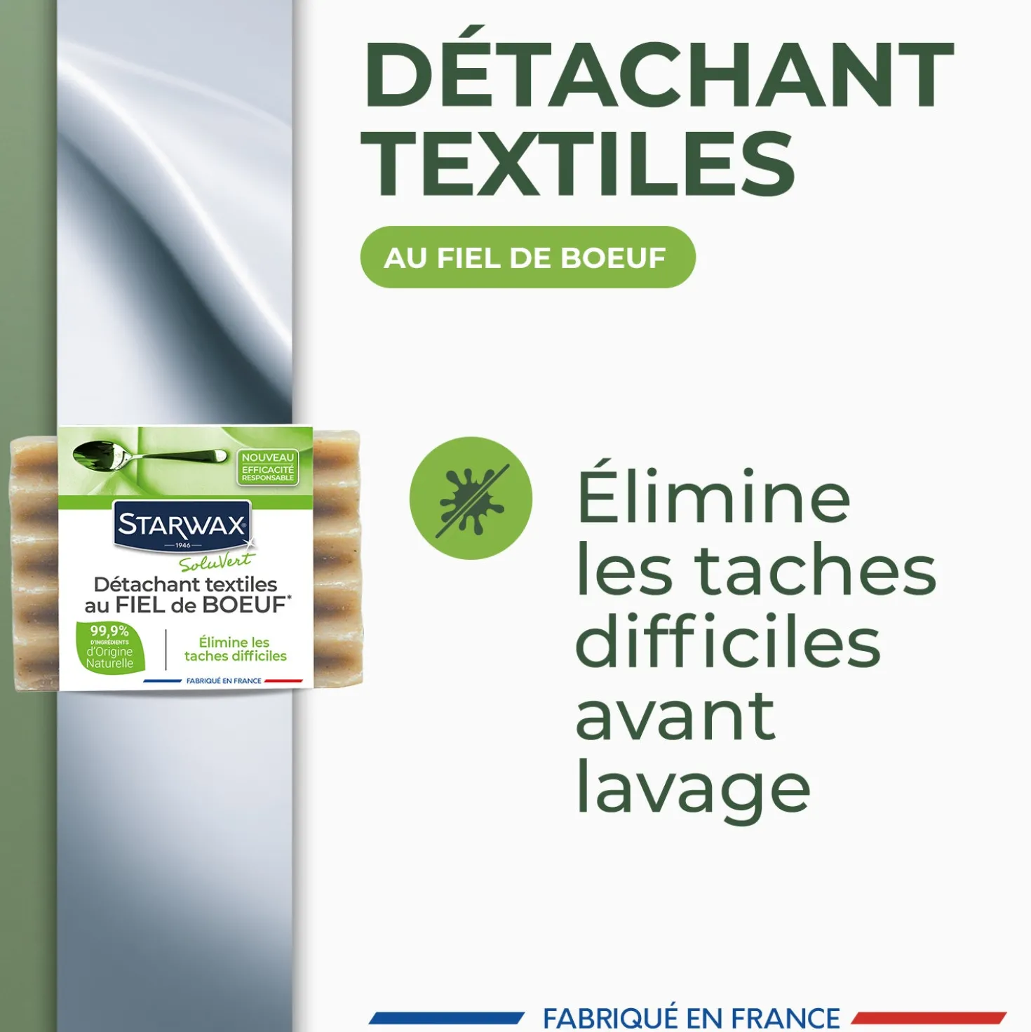 Savon détachant textile au fiel de boeuf
