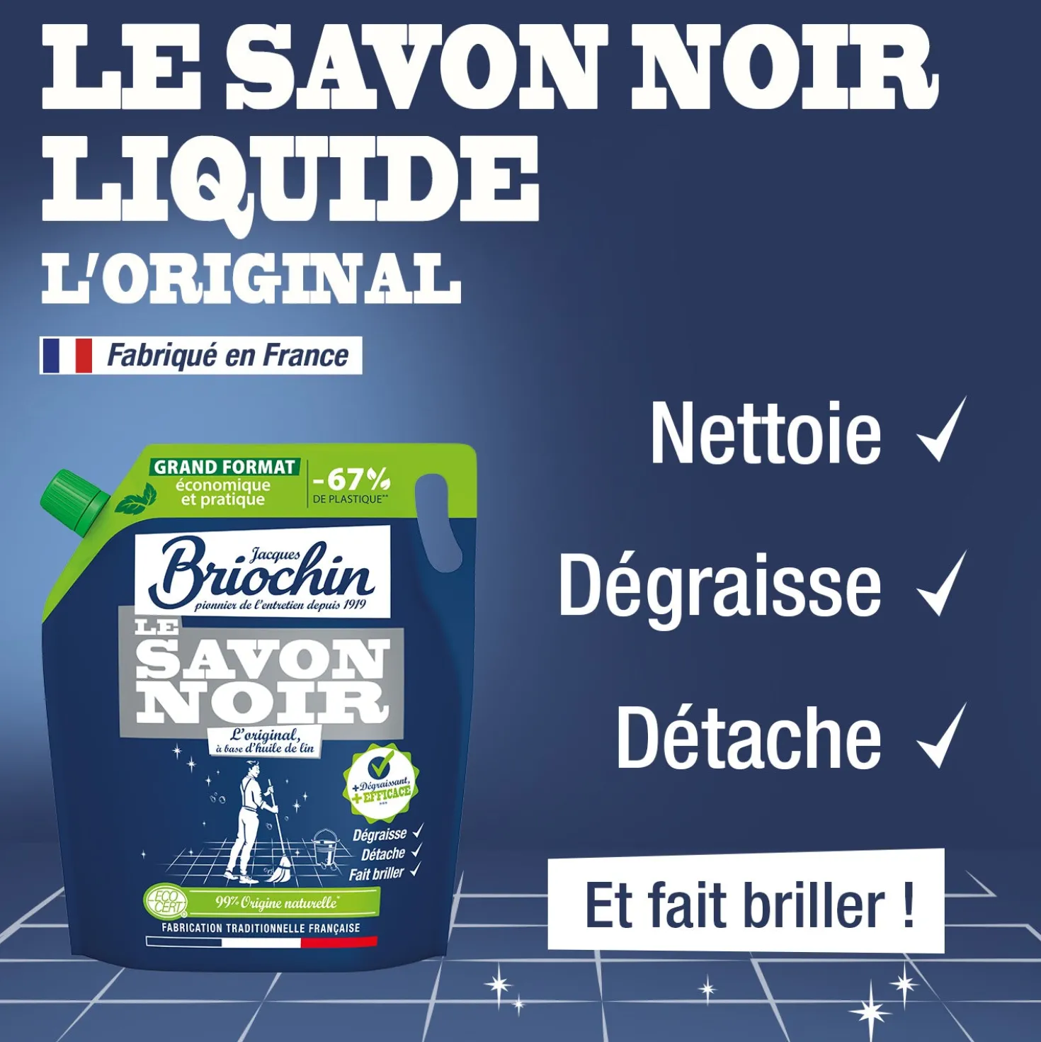 Savon noir liquide gros format