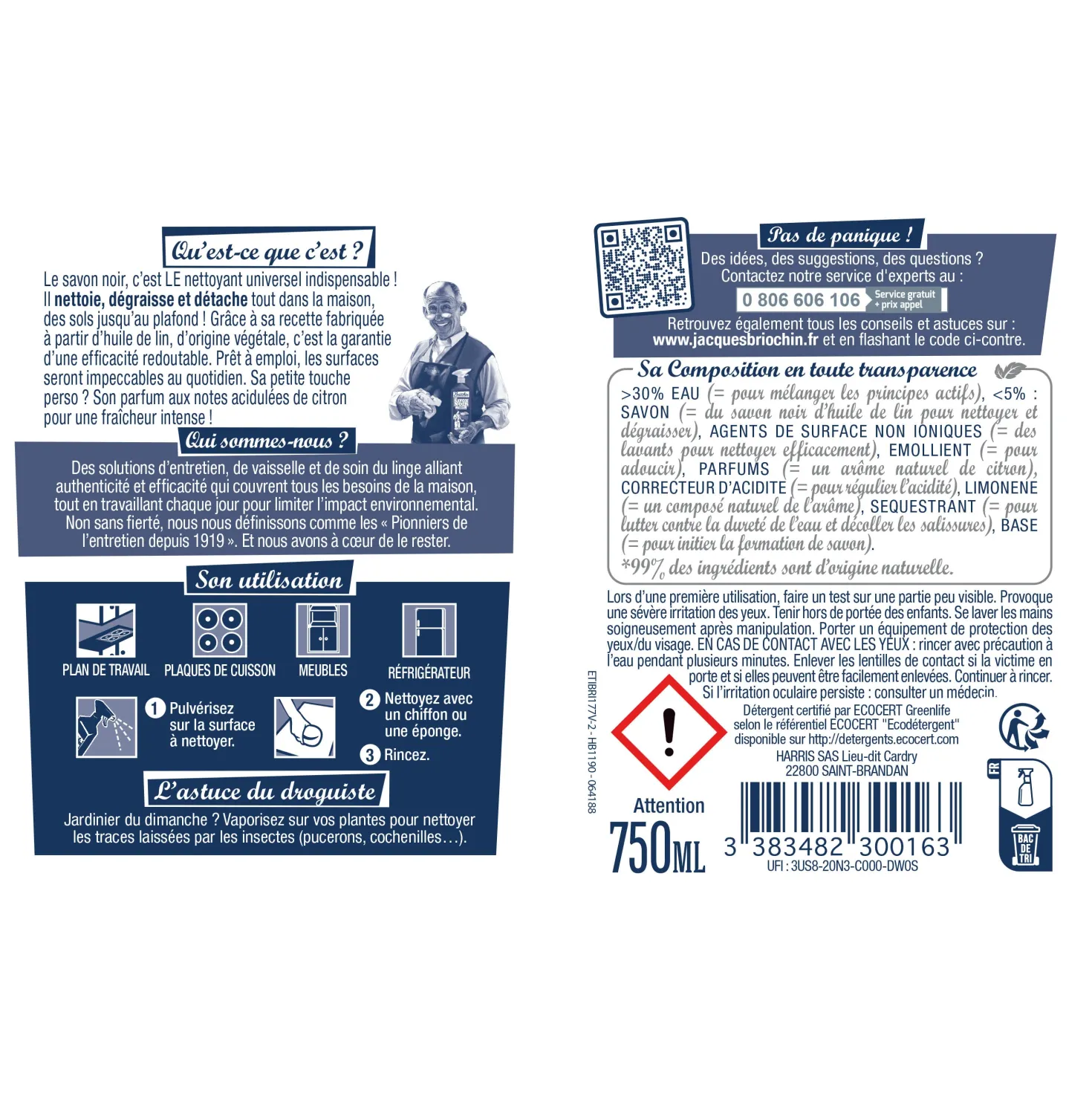 Savon noir prêt à l'emploi parfum citron frais