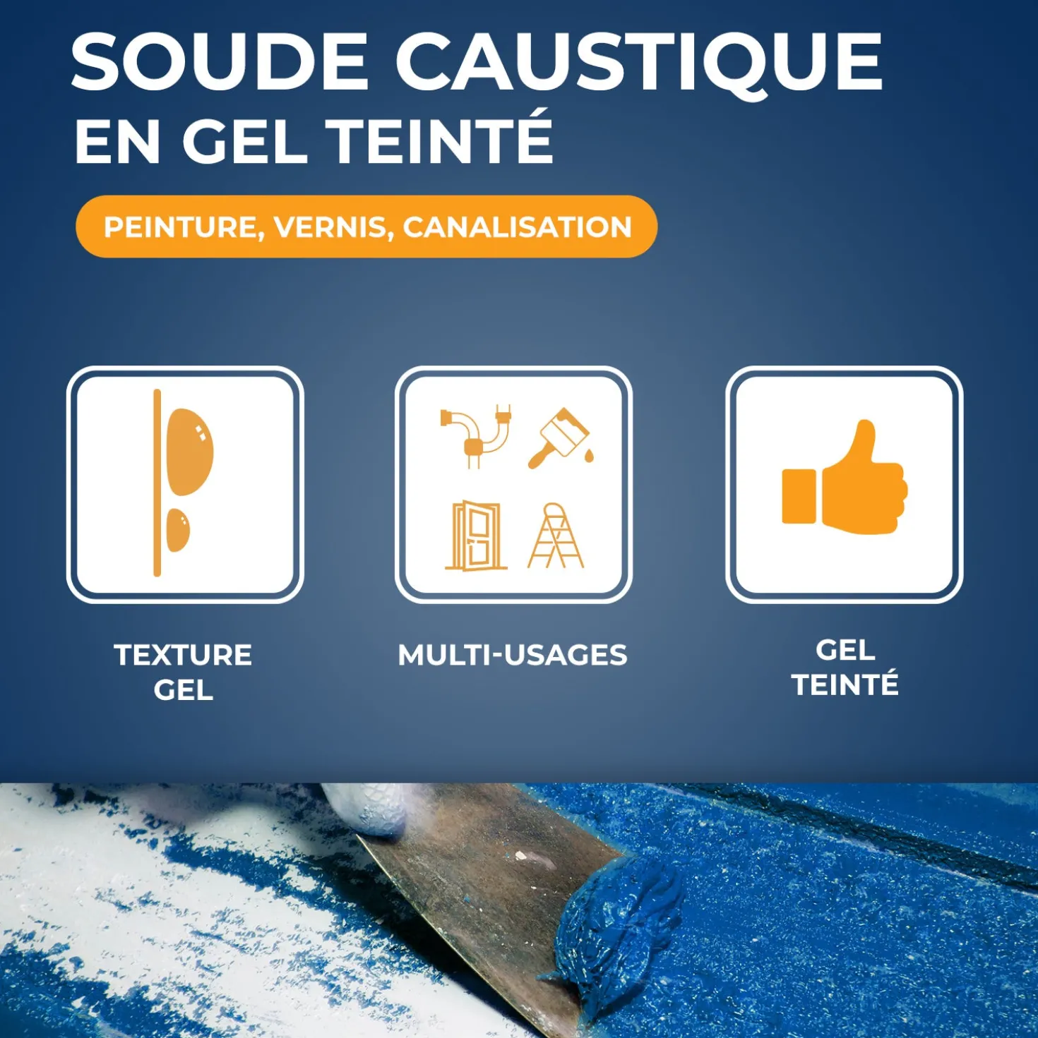 Soude caustique en gel teinté 1L