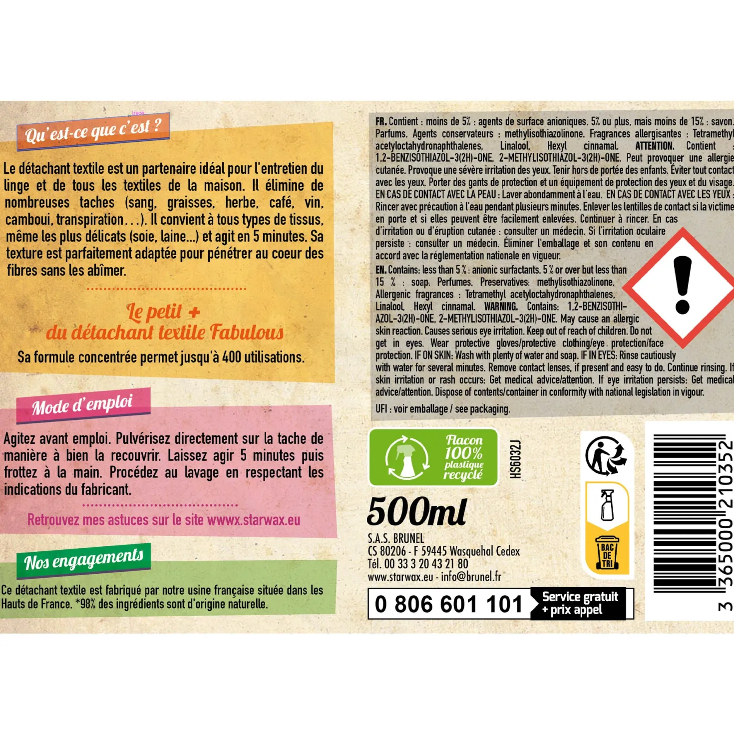 Spray détachant au fiel de boeuf