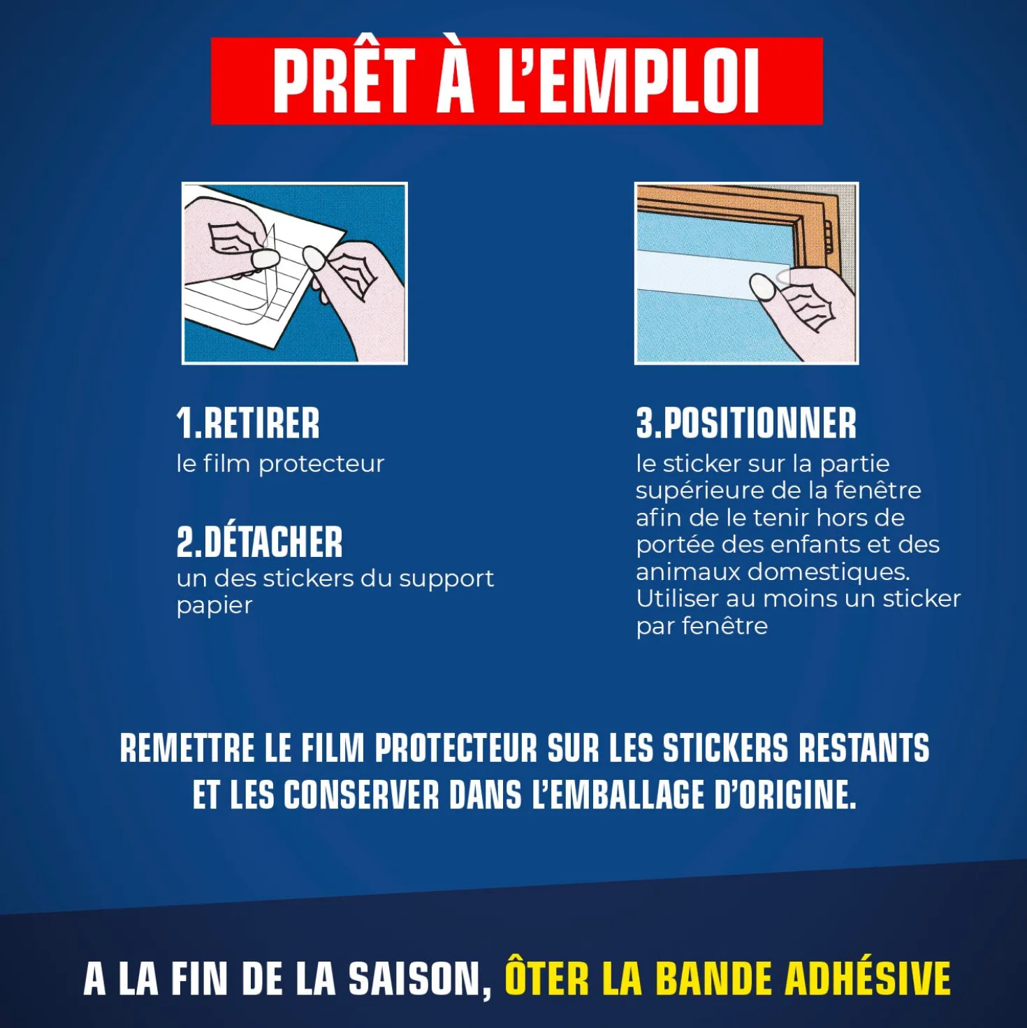 Stickers anti-mouches bandes transparentes