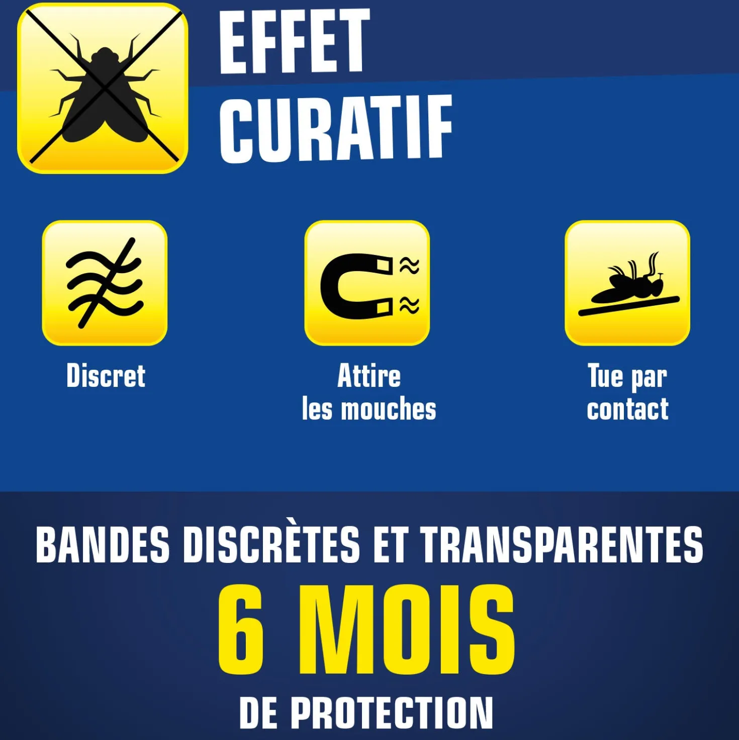 Stickers anti-mouches bandes transparentes
