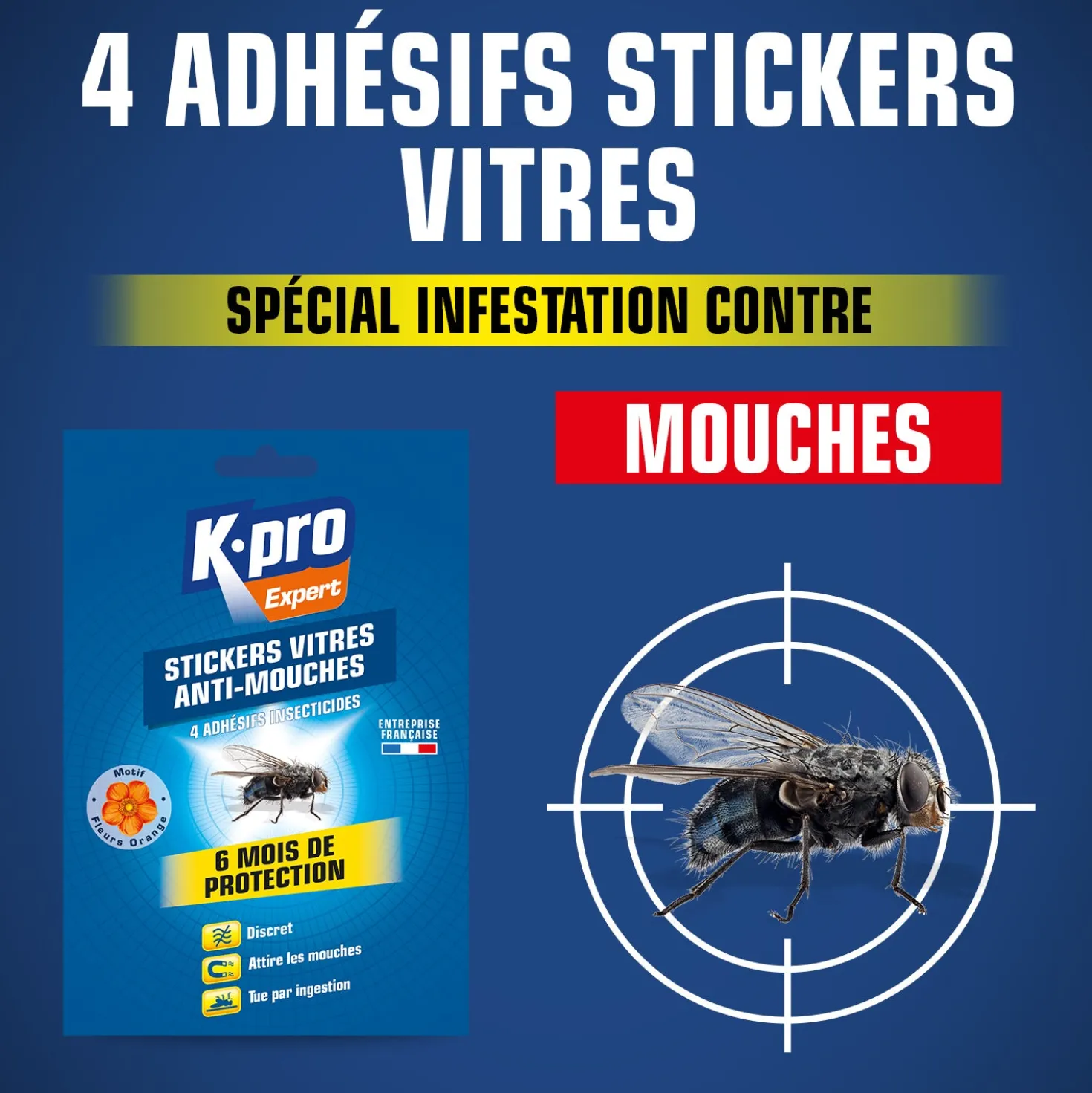 Stickers anti-mouches fleurs